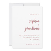 Cor-de-rosa Rosa de Script Minimalista Moderno | C