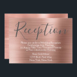 Convite Cor-de-rosa-rosa Dourada Recepção de casamento<br><div class="desc">Placa de Recepção Elegante Metálica Dourada rosa rosa rosa rosa, com escovas de metal, para uma Festa de casamento Postada. Esta Placa de Recepção de casamento Rosa Esmagada pode ser personalizada para incluir seu endereço de mensagem e de recepção. O cartão de recepção faz parte da Coleção de Casamentos Dourados...</div>