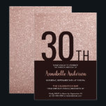 Convite Cor de rosa rosa-rosa-rosa Dourada Sparkle anivers<br><div class="desc">Celebre a sua celebração de aniversário com este Convite à Carta de Aniversário do Modern Glam Na moda rosa Rosa Dourada Glitter Sparkle.</div>