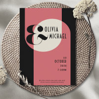 Cor-de-rosa-salmão preto minimalista