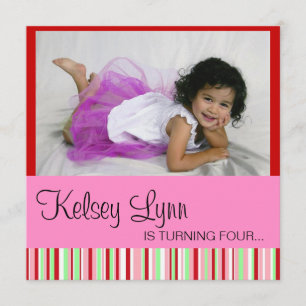 Convite cor-de-rosa vermelho da melancia