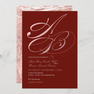 Convite Cor DIY, Monogramas, Script de Rico Dourado Faux R