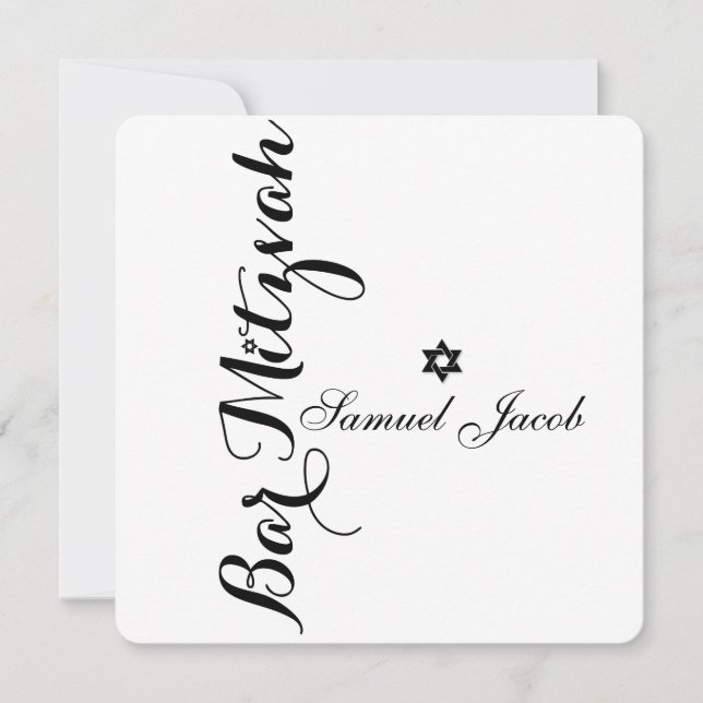 Convite Cor do Bar Clássico do PixDezines Mitzvah/DIY (Frente)