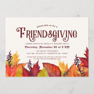 Convite Cor do outono  Janto de Amizade