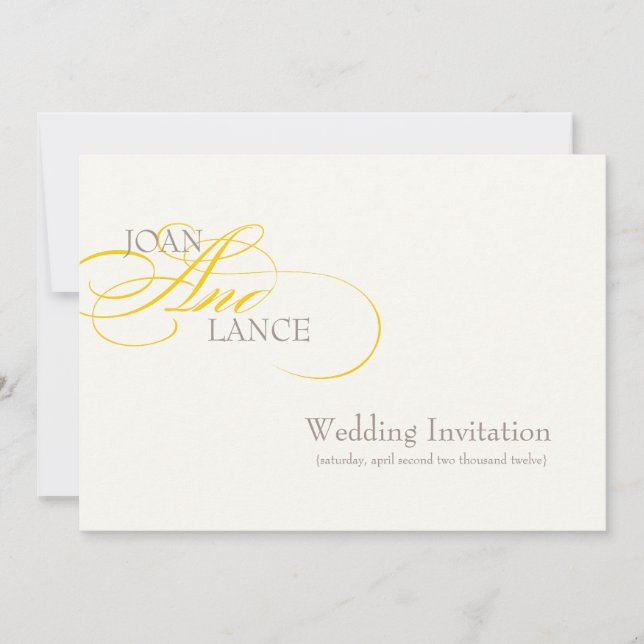 Convite Cor do PixDezines DIY, amarelo. Fonte do rico... (Frente)