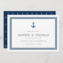 Convite Cor Editável Cor Moderna Âncora Clássica Salvar a