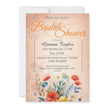 Cor laranja e pastel com flores pintadas