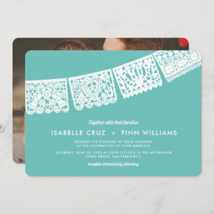 Convite Cor personalizada do papel moderno Picado + fotogr