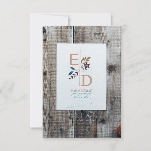 Convite cor rústica de inverso simples (Frente)