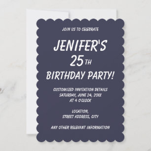 Convite Cor sólida lisa Noite Escura Azul