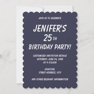 Convite Cor sólida lisa Noite Escura Azul