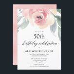 Convite Cora a festa de aniversário floral do adulto das<br><div class="desc">Para uma personalização mais avançada deste design,  selecione simplesmente "personalizam-no" botão acima!</div>