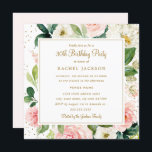 Convite Cora o aniversário de 30 anos floral Dourado da<br><div class="desc">Convites florais mais modernos do aniversário na loja pequena de Bayleigh!</div>