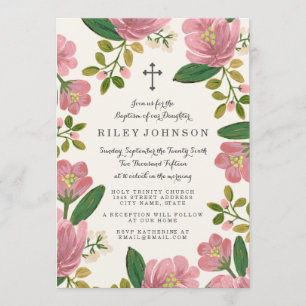 Convite Cora o baptismo do buquê