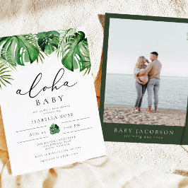 Convite CORA Palma Tropical Aloha Baby Chá de fraldas