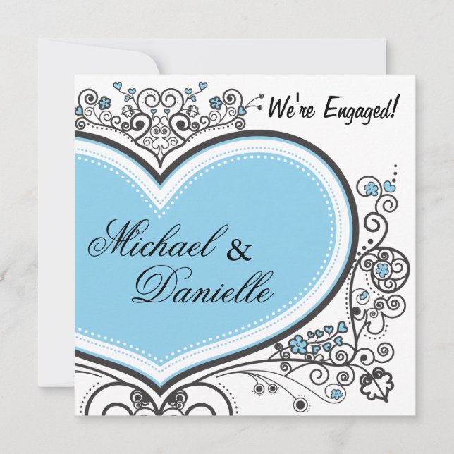 Convite Coração Azul (Frente)