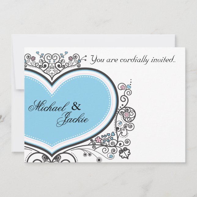 Convite Coração Azul (Frente)