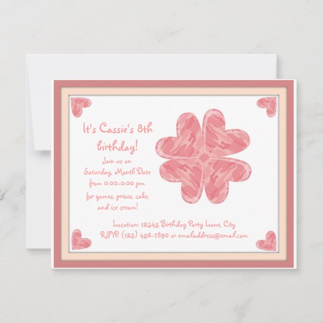 Convite Coração Camo (Frente)