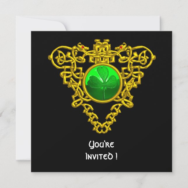 CONVITE CORAÇÃO CELTICA COM PARTIDO DE DIA DE SÃO PATRÍCIO (Frente)