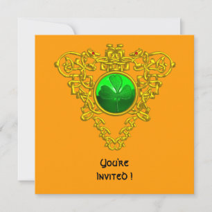 CONVITE CORAÇÃO CELTICA COM PARTIDO DE DIA DE SÃO PATRÍCIO