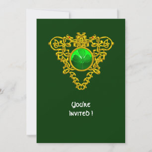 CONVITE CORAÇÃO CÉLTICO COM TREVO FESTA DO DIA DE SÃO PATR
