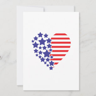 Convite Coração da Bandeira Patriótica Americana