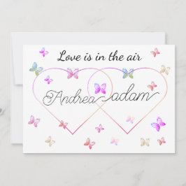 Convite coração das borboletas voadoras modernas