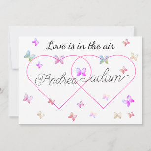 Convite coração das borboletas voadoras modernas