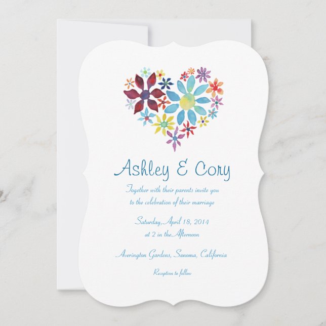 Convite Coração das Flores (Frente)