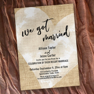 Convite Coração de Aquarela Branca Nós Casamos Festa de Sa