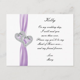 Convite Coração de Diamante Casamento Roxo Dama de Honra C