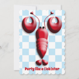 Convite Coração de Lagosta Lagosta Vermelha Cinto Lagosta