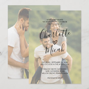 Convite Coração Desenhado à Mão  Foto Desbotada De Cas