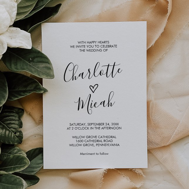 Convite Coração Desenhado À Mão O Casamento De (Criador carregado)