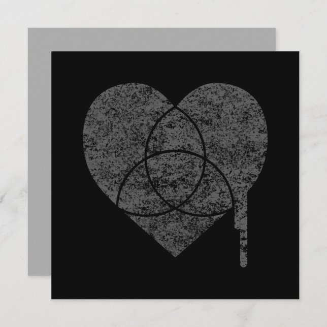 Convite coração do gráfico de gradação (Frente/Verso)