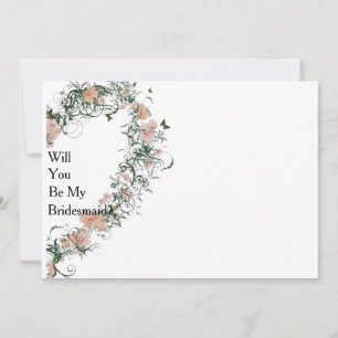 Convite Coração Floral Você Será Minha Bridesmaid Inv