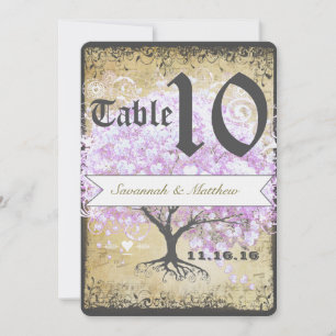 Convite Coração Folha Lavanda Árvore Vintage Casamento Pás