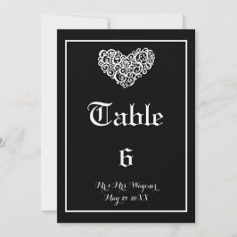 Convite Coração Giratório Casamento - Número da Mesa