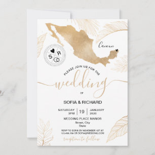 Convite Coração Móvel Destino de Casamento México 