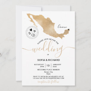 Convite Coração Móvel Destino de Casamento México 