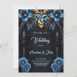 Convite Coração nobre steampunk