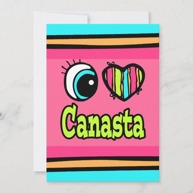 Convite Coração Olho Brilhante Eu Amo Canasta (Frente)