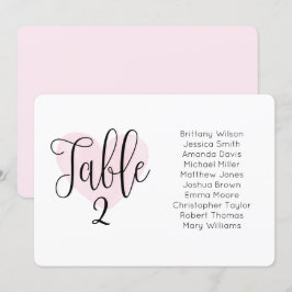 Convite Coração rosa-d'água. Gráfico de assentos de casame