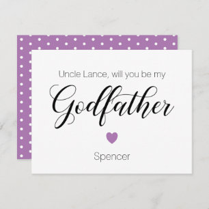 Convite Coração Roxo Você Será Minha Proposta De Padrinho