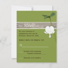 Convite Coração Sangrando Marrom Verde Marfim RSVP Casamen