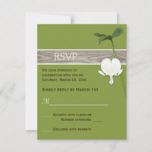 Convite Coração Sangrando Marrom Verde Marfim RSVP Casamen