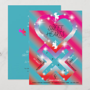 Convite Coração Sparkly X Corações Doce
