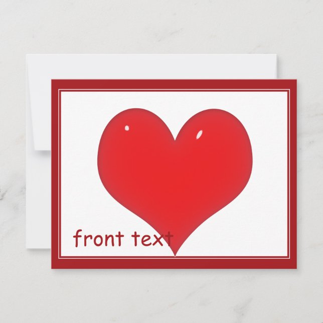 Convite Coração Vermelho Brilhante (Adicionar Seu Texto) (Frente)