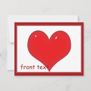 Convite Coração Vermelho Brilhante (Adicionar Seu Texto)