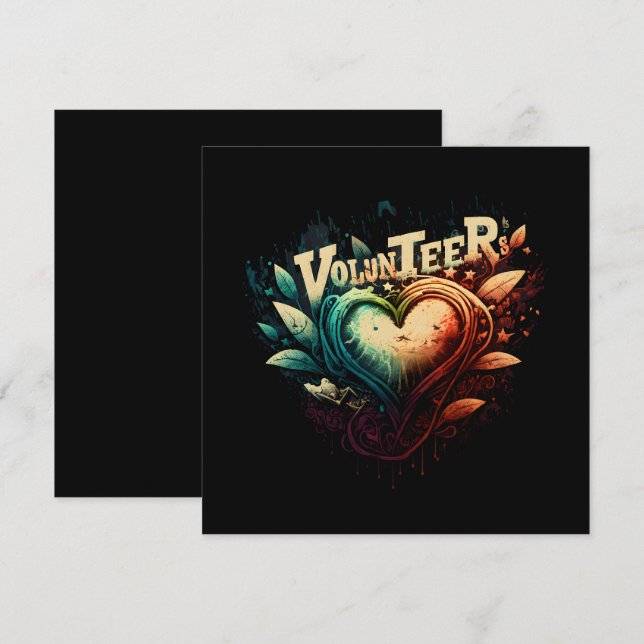Convite Coração voluntário (Frente/Verso)